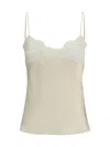 Chloé Women Washed Silk Satin And Lace Camisole In Metallic