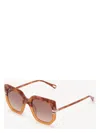 Chloé Womens Ch0240s Square-frame Acetate Sunglasses Brown In Havanhoney
