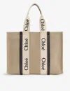 CHLOÉ WOMENS CHLOE WOODY LARGE LINEN TOTE BAG,67767824