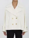 Chloé Double-breasted Soft Wool Pea Coat In Edenwhite