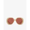 Chloé Chloe Womens White Ch0195s Round-frame Acetate Sunglasses In White