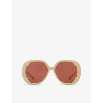 Chloé Chloe Womens White Ch0195s Round-frame Acetate Sunglasses