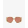 Chloé Chloe Womens White Ch0210s Square-frame Acetate Sunglasses In White