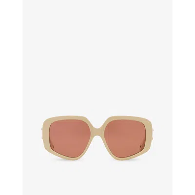 Chloé Chloe Womens White Ch0210s Square-frame Acetate Sunglasses In Red