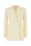 Chloé Double-breasted Quilted Cotton-blend Jacquard Blazer In Yellow