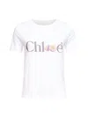 Chloé Women White Cotton Jersey Baby-fit Logo T-shirt In Red
