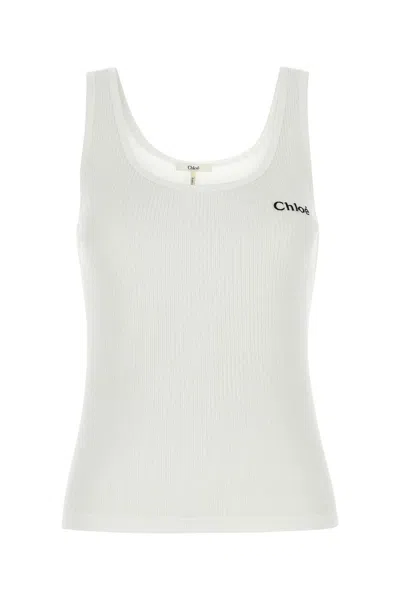 Chloé Chloe Women White Cotton Tank Top