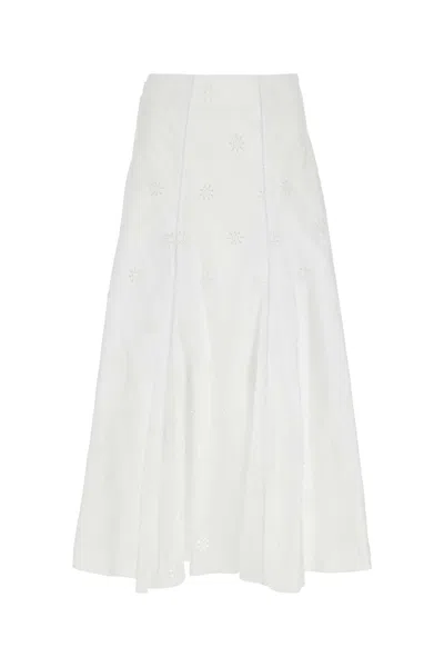 Chloé Chloe Women White Poplin Skirt