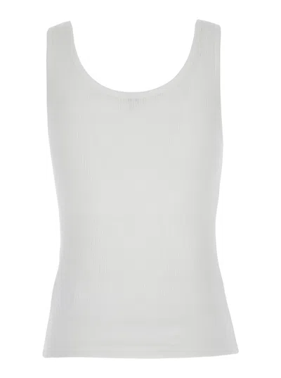 Chloé Women White Top With Logo Embroidered On The Front In Cotton Woman