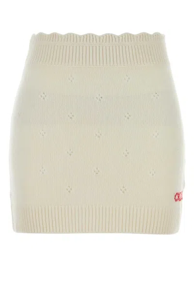 CHLOÉ CHLOE WOMEN WHITE WOOL BLEND MINI SKIRT
