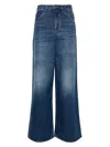 Chloé Blue High Waisted Jeans With Wide Leg And Logo Patch On The Rear In Denim Woman In Nightblue