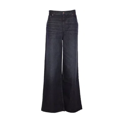 Chloé Chloe' Women Wide-leg Denim Jeans In Black
