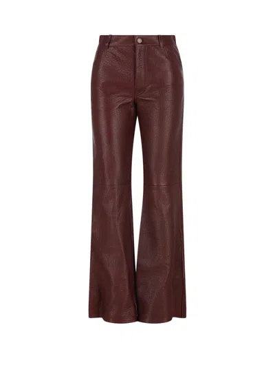 Chloé Chloe' Women Wide-leg Flared Trousers In Brown