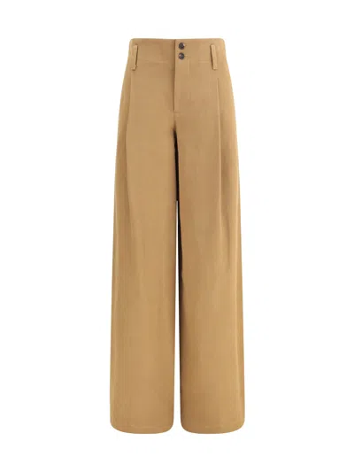 Chloé Women Wide Leg Pants In Brown