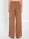 Chloé High-rise And Wide-leg Cotton Canvas Trousers In Brown