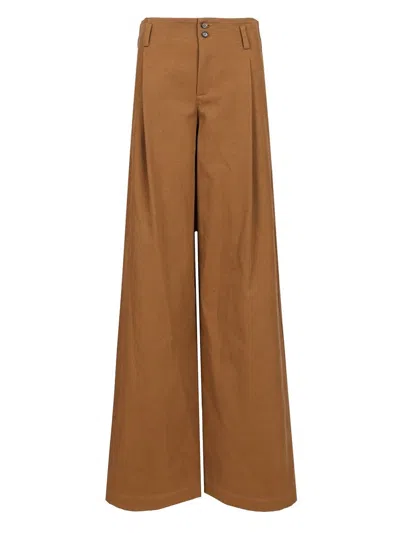 Chloé Chloe' Women Wide-leg Trousers In Brown