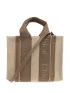 Chloé Woody Small Canvas And Leather Tote Bag In Brown