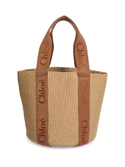 Chloé Women's Woody Large Basket Tote Bag In Brown