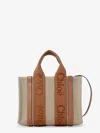 Chloé Chloe' Women Woody Linen And Leather Tote Bag In Multi
