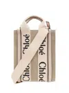 Chloé Women's Woody Linen Mini Bag In Powder