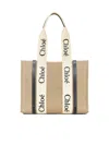 Chloé Women Woody Linen Tote Bag