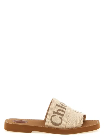 Chloé Women Woody Sandals In Neutral