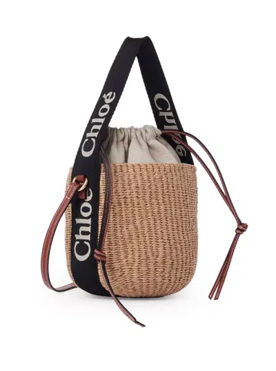 Chloé Woody Small Basket Bag In Brown