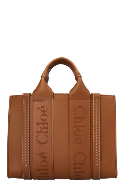 Chloé Women 'woody' Small Shopping Bag In Brown