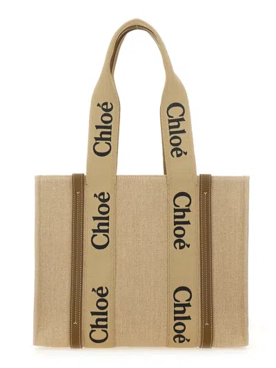 Chloé Dual Handles" Shoulder Bag In "woody In Cream