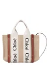 Chloé White And Brown Woody Mini Tote Bag In Nude & Neutrals