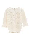 Chloé Chloe' Women Cotton, Alpaca And Silk Top In Neutral