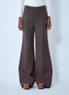 Chloé Women Wool Check Pants In Brown