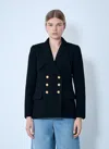 Chloé Double-breasted Tailored Jacket In Wool Bouclette In Black