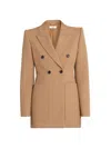 Chloé Double-breasted Blazer In Brown