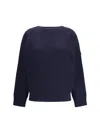 Chloé Oversized Wool Knit Crew Neck Sweater In Blue