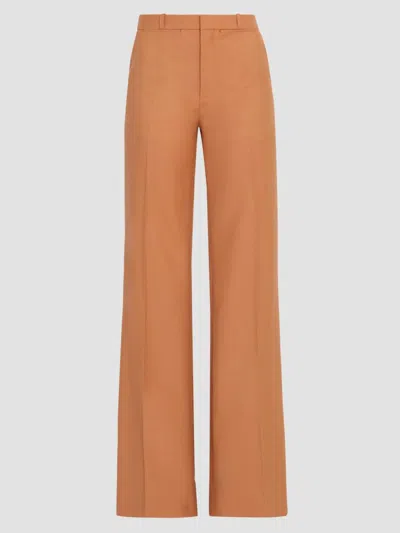 Chloé Women's Wool Wide-leg Trousers In Brown