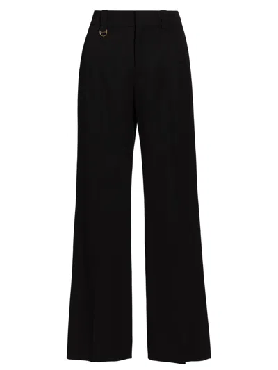 Chloé Women's Wool Wide-leg Trousers In Black