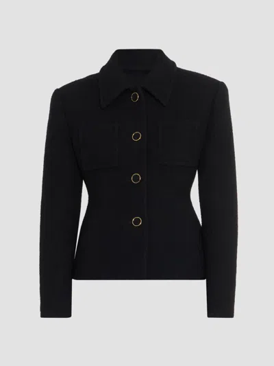 Chloé Women's Wool-blend Bouclé Tweed Jacket In Black