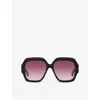 CHLOÉ CHLOE WOMEN'S BLACK CH0154S SQUARE-FRAME ACETATE SUNGLASSES