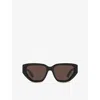 Chloé Womens Ch0235s Cat-eye Acetate Sunglasses Black In Black