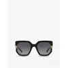 Chloé Womens Ch0240s Square-frame Acetate Sunglasses Black In Black