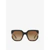 Chloé Womens Ch0240s Square-frame Acetate Sunglasses Black In Black