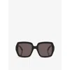 Chloé Womens Black Ch0301s Square-frame Acetate Sunglasses In Black