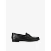 Chloé Leather Logo Chain Penny Loafers In Black