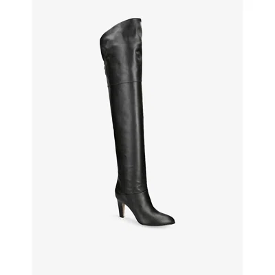 CHLOÉ WOMENS BLACK EVE OVER-THE-KNEE LEATHER BOOTS EUR 36 / 3 UK