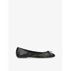 Chloé Bow Detail Round Toe Flat Sole Ballerina Shoes In Black