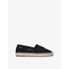 Chloé Womens Black Isla Logo-embossed Crochet Espadrilles Eur 37 / 4 Uk