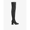 Chloé Womens Black Janis 80 Over-the-knee Leather Boots Eur 40 / 7 Uk In Black