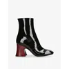 Chloé Womens Black Janis Patent-leather Heeled Ankle Boots Eur 40 / 7 Uk