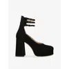 Chloé Loti Suede Platform Block-heel Pumps In Black